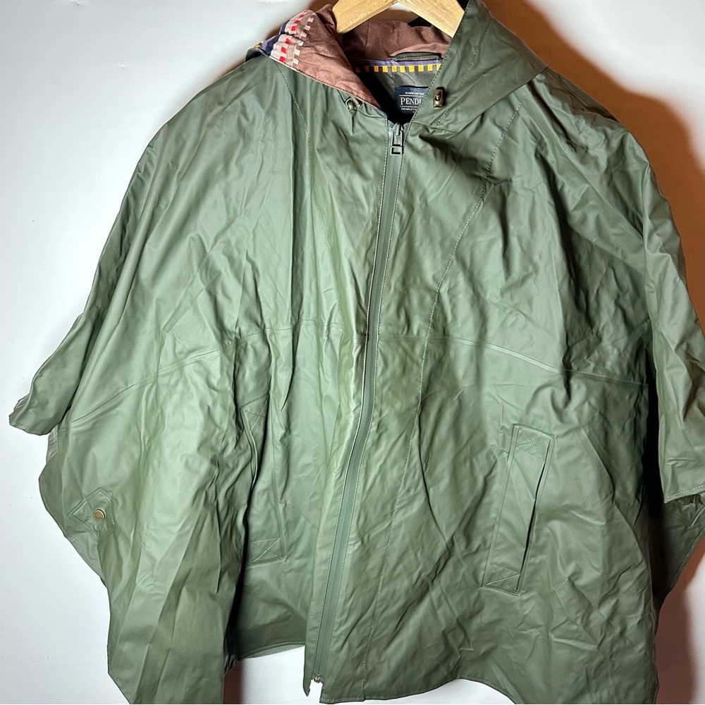 Pendleton Green Hooded Jacket With Patterned Lini… - image 7